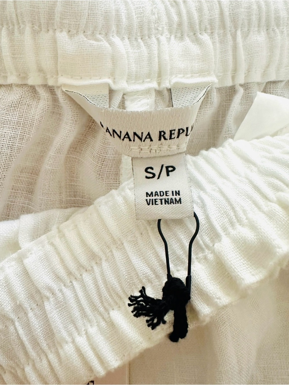 Banana Republic White Straight Leg Drawstring Pants - Picture 6 of 9